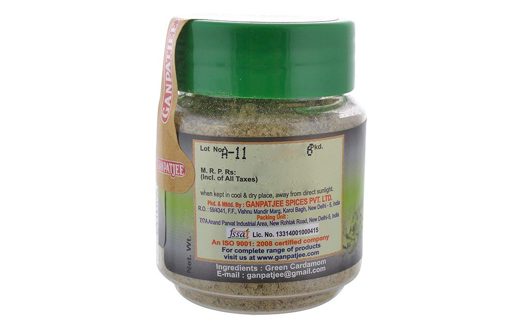 Ganpatjee Green Elaichi Powder    Plastic Bottle  25 grams